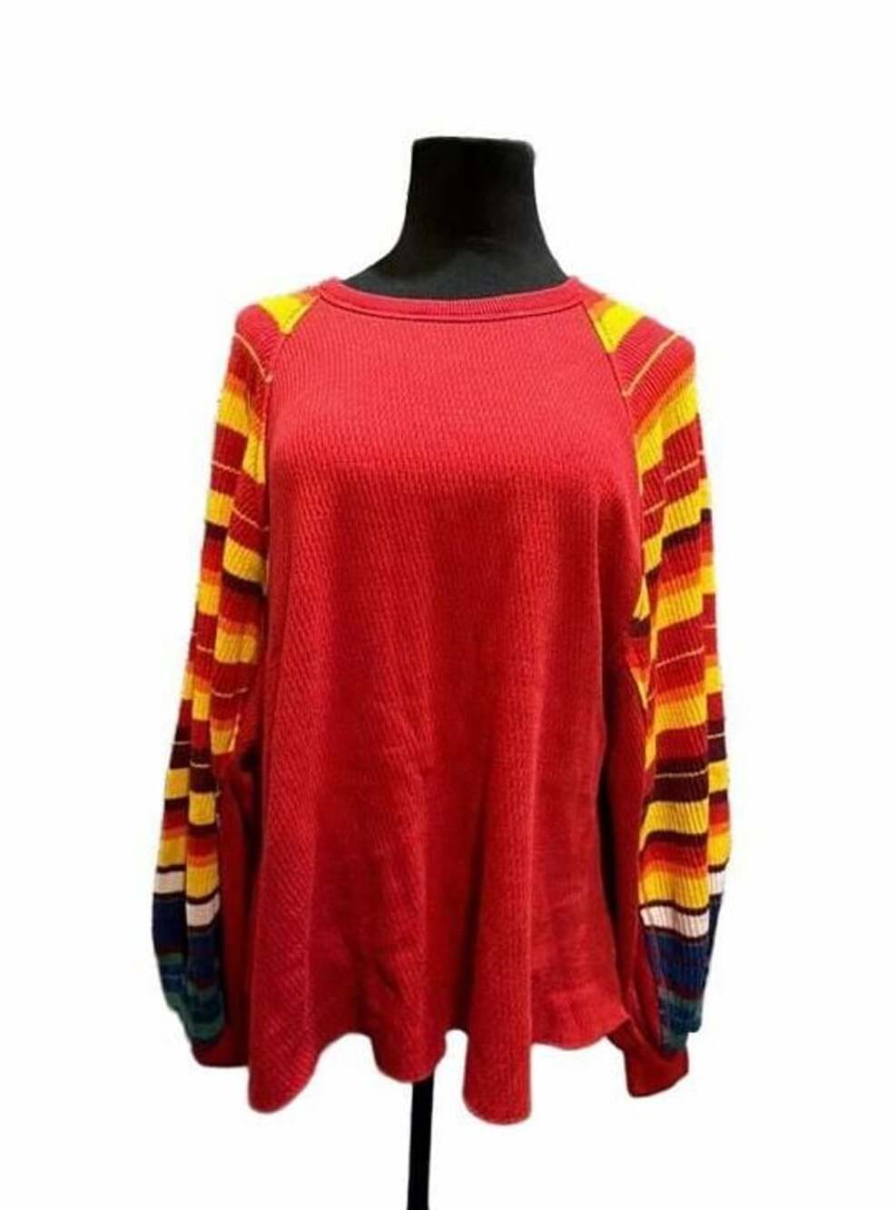 758 We The Free Rainbow Dreams Waffle Knit Size Medium